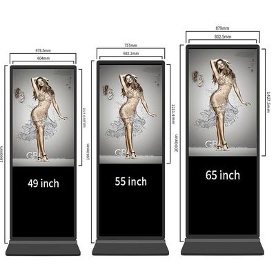 آندروید 43 اینچ کف ایستاده علامت های دیجیتال تبلت خازنی LCD
