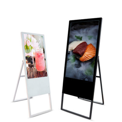 صفحه نمایش 32 اینچ ایستاده مانیتور LCD 1080P قابل تنظیم علامت های دیجیتال قابل حمل