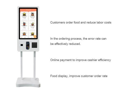 کیوسک پرداخت سیستمی سیگنال دیجیتال قابل حمل 32 اینچی با قابلیت پرداخت برای رستورانت