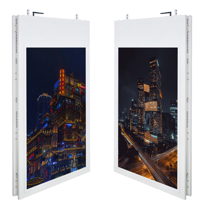 55 &quot;نمایشگرهای دیجیتال تجاری دو طرفه آویزان دارای روشنایی فوق العاده بالا برای نمایش پنجره ها